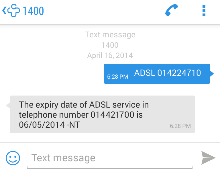 ADSL Expiry Date Query Screenshot